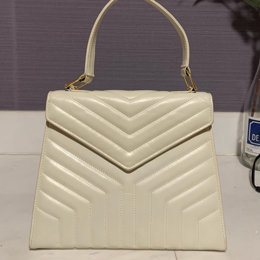 Authentic Vintage YSL Yves Saint Laurent Chevron Top Handle Bag